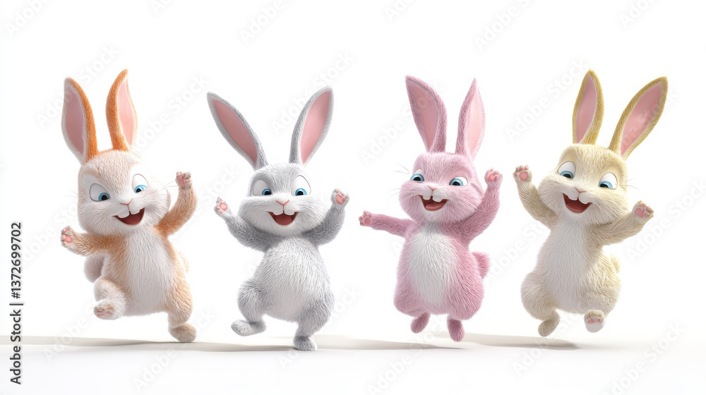 Obraz premium Dancing Easter Bunny graphics