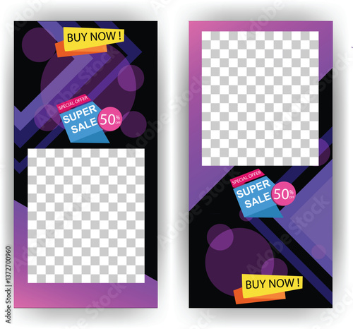 Super Sale 50% Off Promotional Design