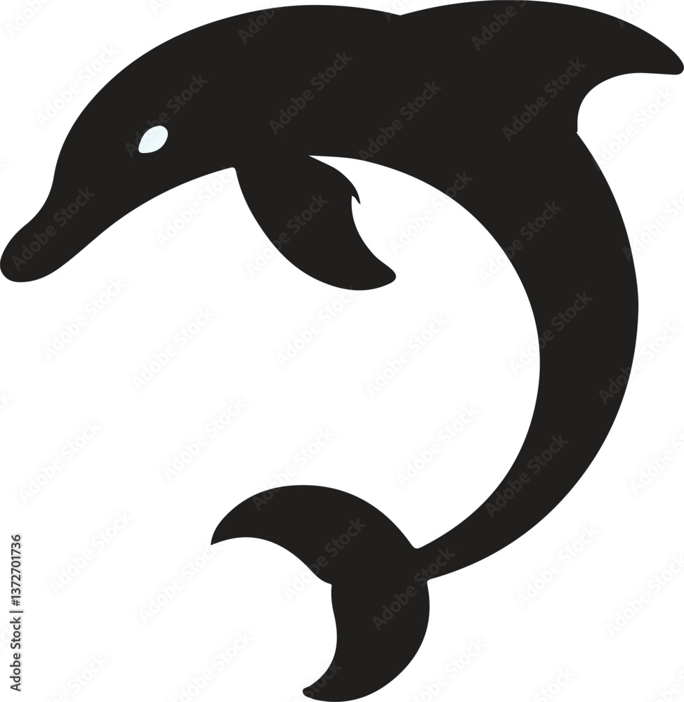 Obraz premium dolphin vector silhouette