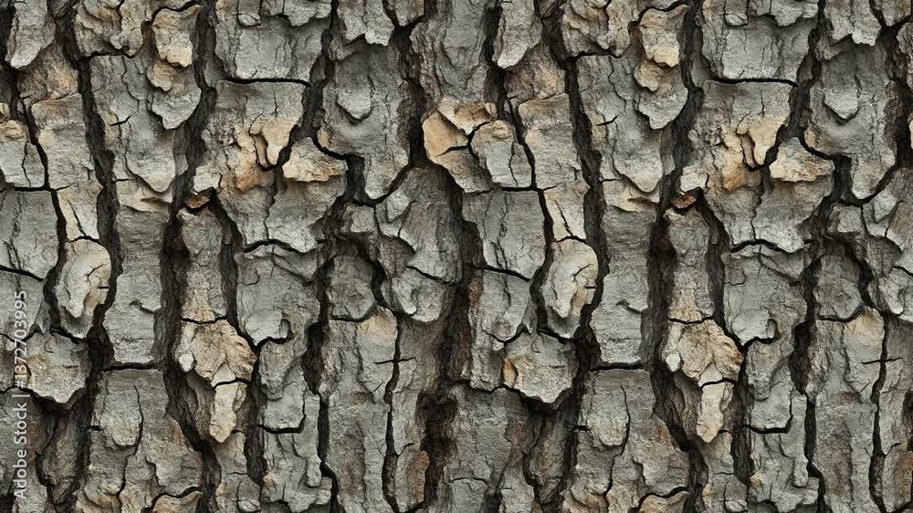Animated loop of rugged tree bark with vertical pattern. Animated loop of rugged tree bark with vertical pattern.