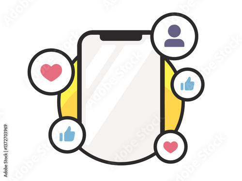 スマホとSNSのイメージ ベクターイラスト