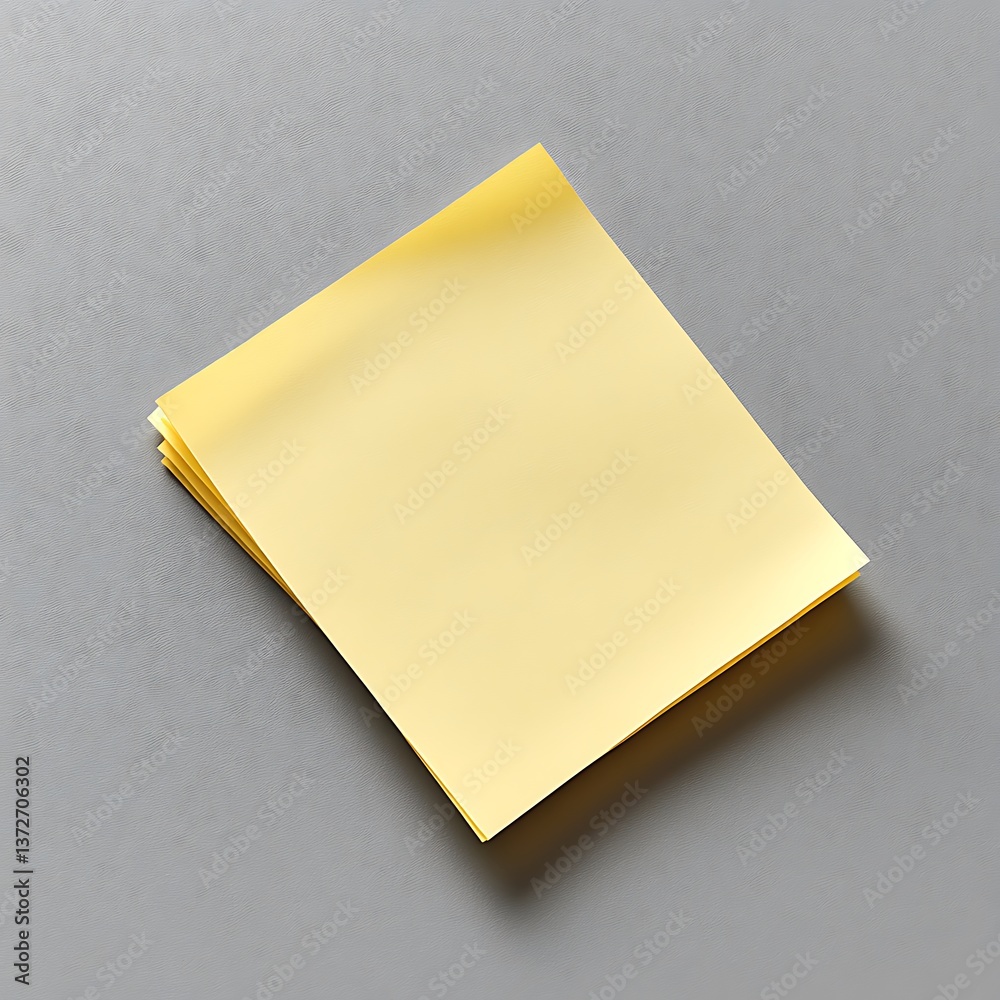 A stack of yellow sticky notes on a gray surface A stack of yellow sticky notes on a gray surface