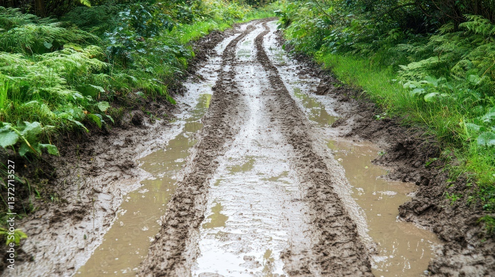 Muddy Forest Trail After Rain Muddy Forest Trail After Rain