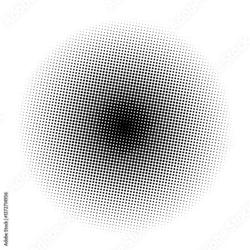 Halftone simple circle. Vector retro old vintage comic dots halftone noise, sand effect for arts