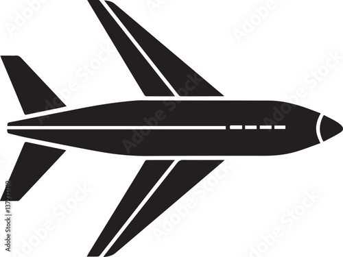 vector airplane icon, airplane silhouette vector, airplane vector isolated on white background