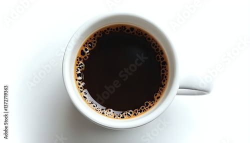 a cup of black coffee on a white background photo