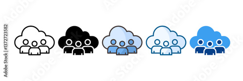 Collaboration Cloud Icon Set Multiple Style Collection
