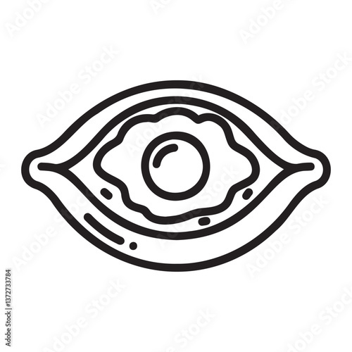 Khachapuri with Egg - Traditional Georgian Bread Dish Illustration  
