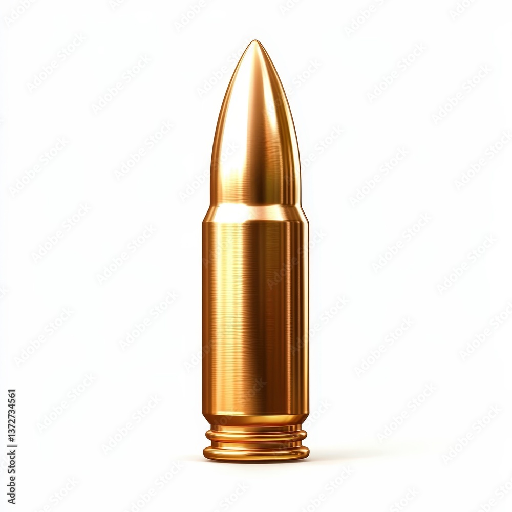Flat Design Bullet Vector with Ultra-Realistic Details Flat Design Bullet Vector with Ultra-Realistic Details