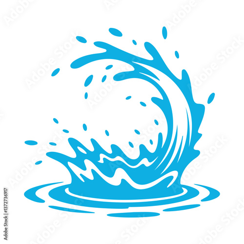 Water splash icon. Set different liquid shapes and silhouettes. Water drop Splash with droplet. Vector illustration eps 10