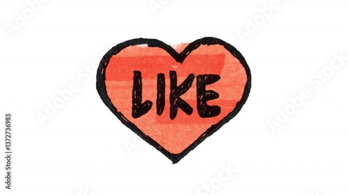 A fun animated hand drawn like heart social icon overlay with alpha for easy drag and drop.