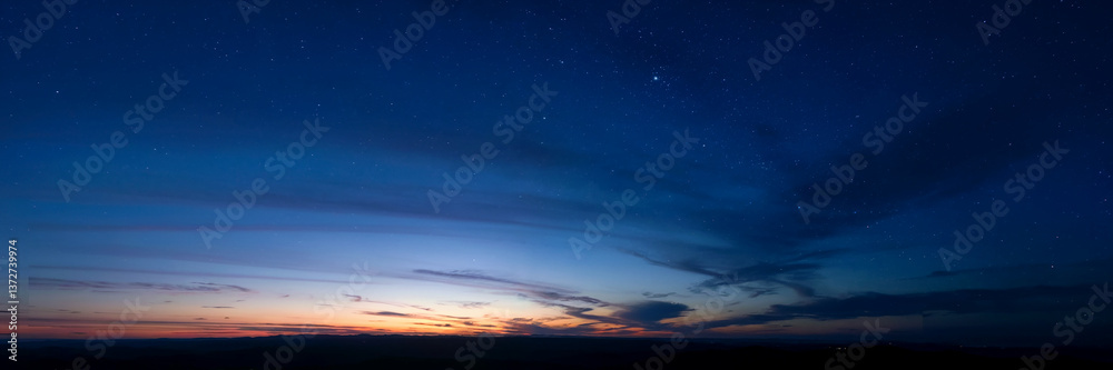 Dramatic Twilight Sky with Planet Venus and Colorful Horizon Dramatic Twilight Sky with Planet Venus and Colorful Horizon