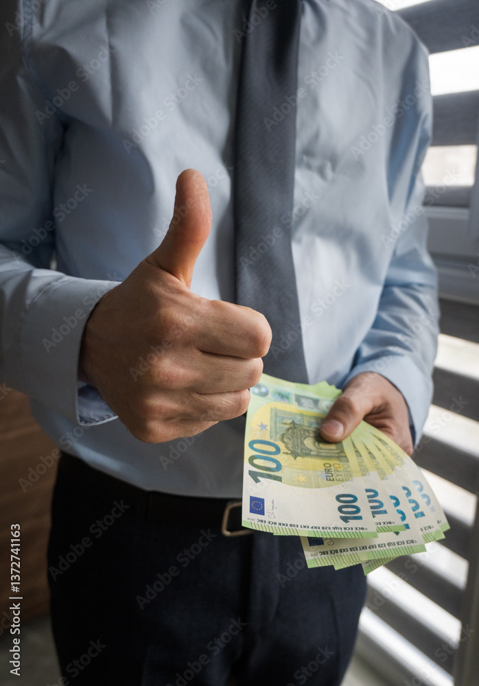 Successful transaction, making profits, business success.