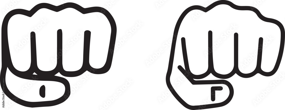 Fototapeta premium Fists Ready for Boxing Vector Illustration