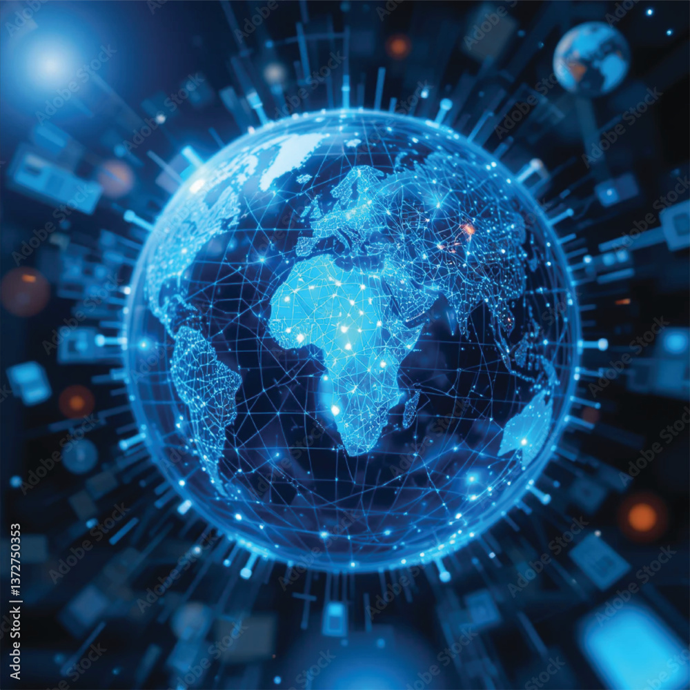 Obraz premium global communication concept