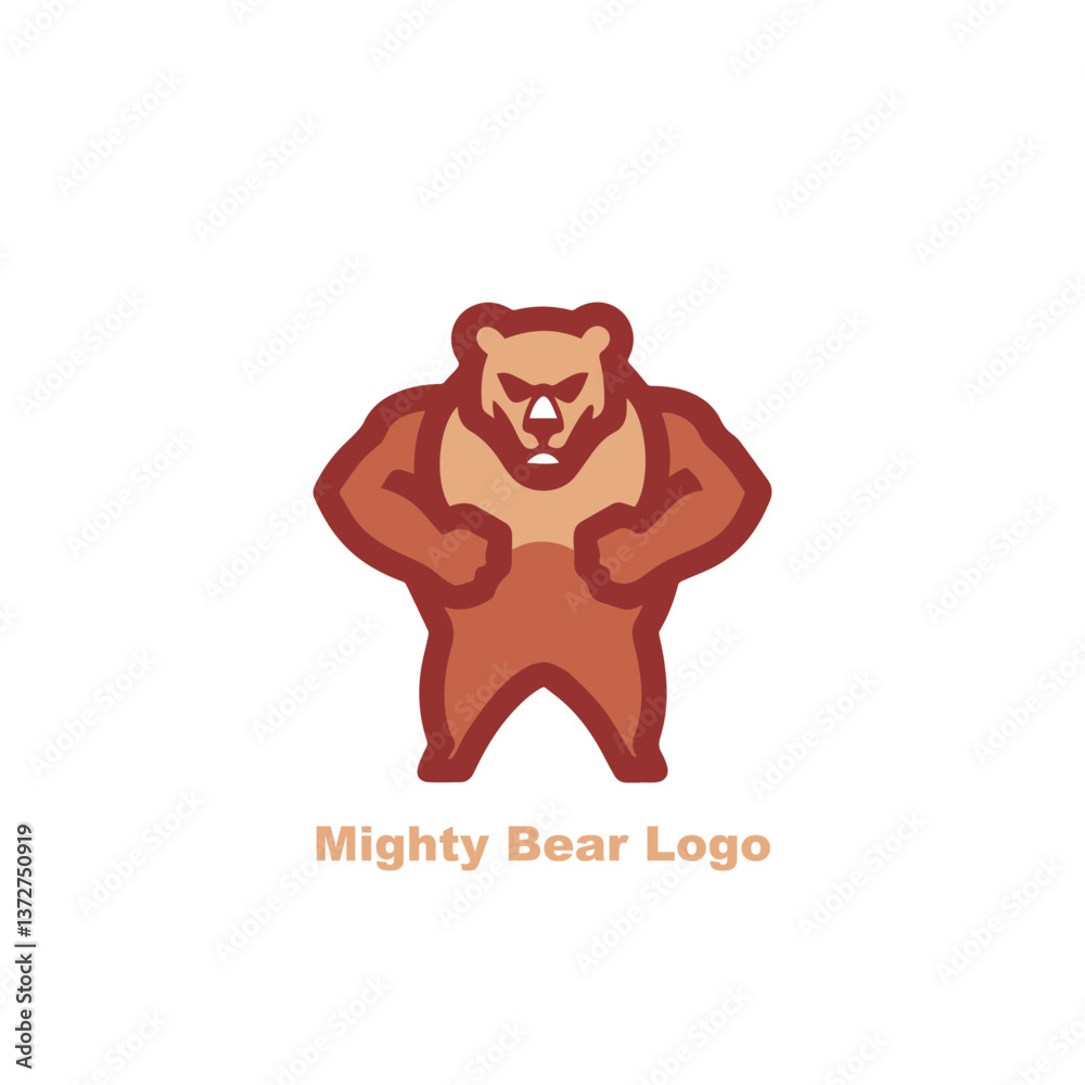 Obraz premium Stylized Mighty Bear Logo Design Modern, Playful, and Professional for Wrestling Branding.