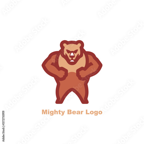 Stylized Mighty Bear Logo Design Modern, Playful, and Professional for Wrestling Branding.