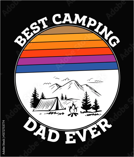 Best camping dad ever printable cut file.