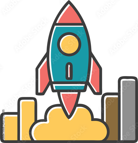 A rocket icon representing a startup business launch