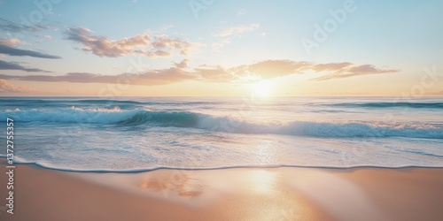 Brightly colored tropical parrot perched on branch in lush forest