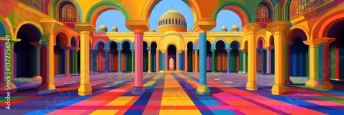 Wallpaper Mural Colorful building with arches and dome structure in a bright Torontodigital.ca