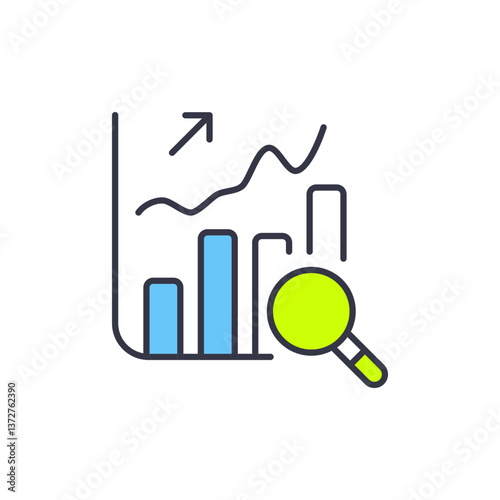 Market Analysis Icon Representing Market Fluctuations.
