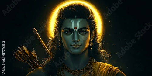 Divine Warrior: The Radiance of Lord Ram photo