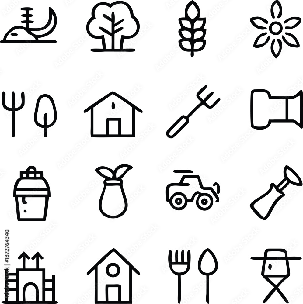 Obraz premium Agriculture Icons Vector Art