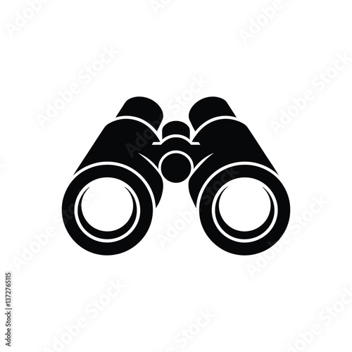 Binoculars icon in black silhouette style