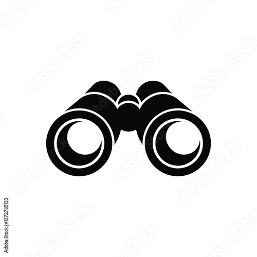 Binoculars icon in black silhouette style