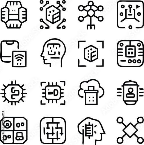 Artificial intelligence Icons Vector Art