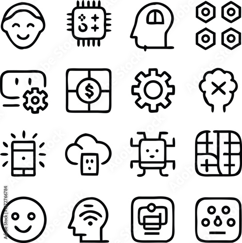 Artificial intelligence Icons Vector Art