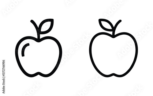 Minimalist Apple Outline Icon Set