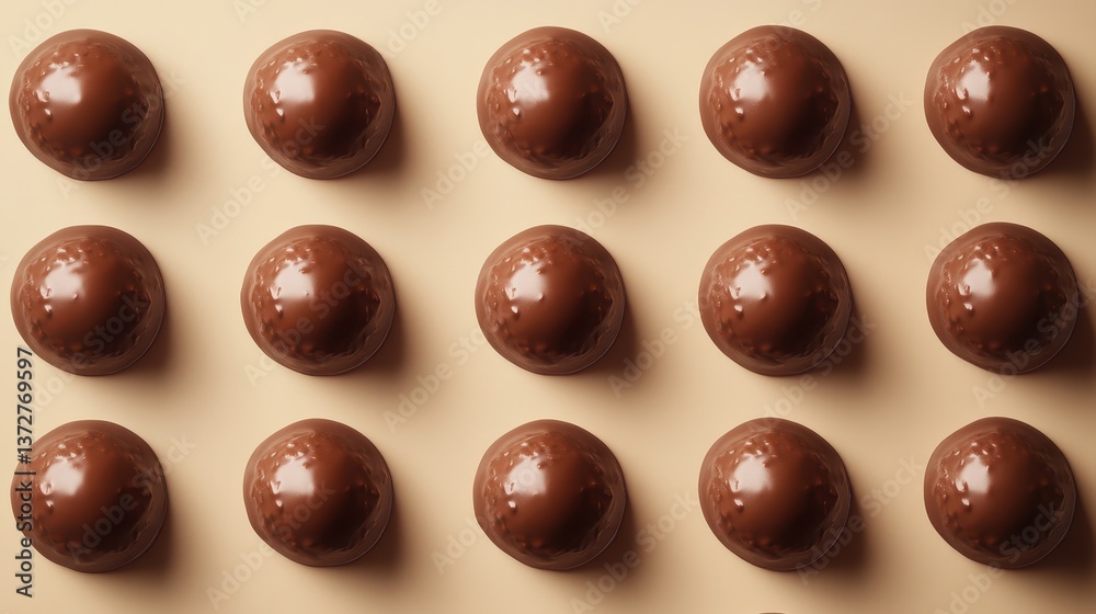 Fototapeta premium Chocolate candies pattern background