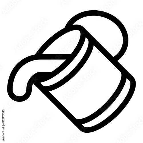 A line icon of a tilted can pouring condensed milk.