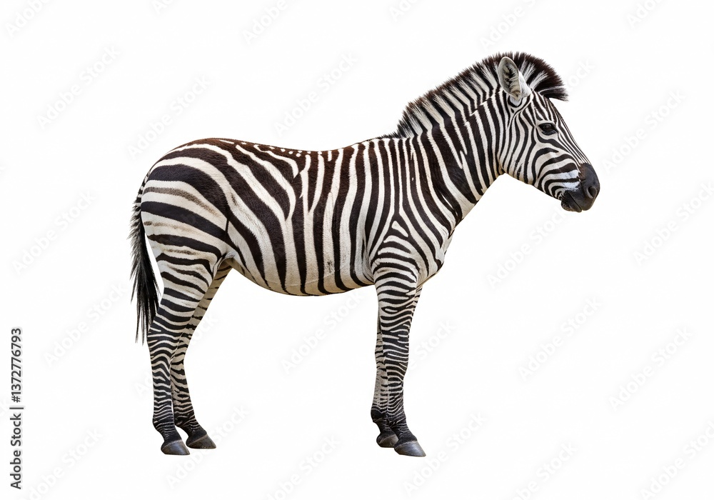 Fototapeta premium Zebra on white background