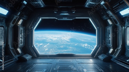Gazing at Earth From Spaceship Window Offers a Distant Planet View