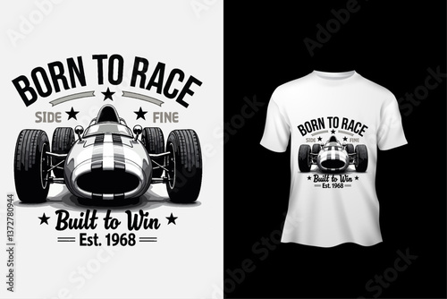 Racing team t shirt typography slogan design apparel for print modern type vector.