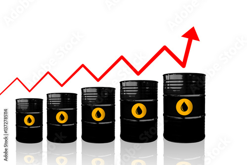 Bilde på lerret Crude oil prices go up