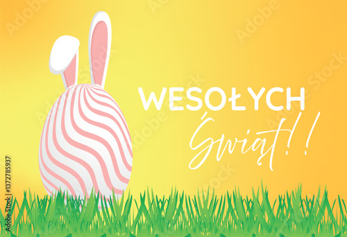 Obraz na płótnie Kartka świąteczna na Wielkanoc w salonie
