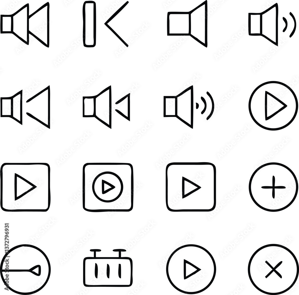Audio Video Icon Set Pack Vector