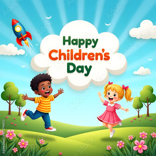 Happy childrens day social media post 