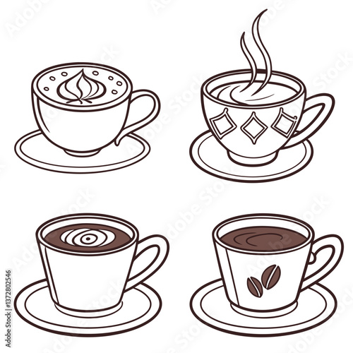 Realistic 3D Coffee Cup with Steam Rising and a Stylish Design