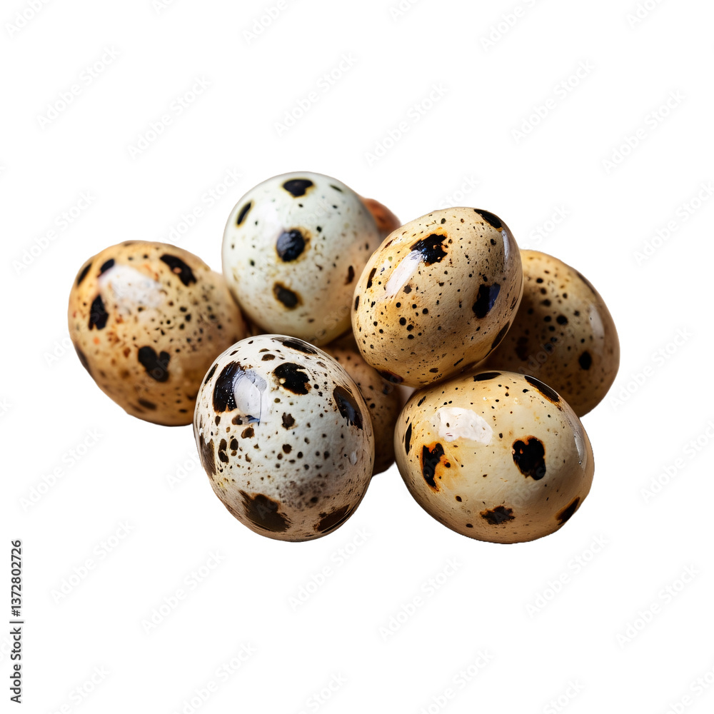 Set of quail eggs on a transparent background Set of quail eggs on a transparent background