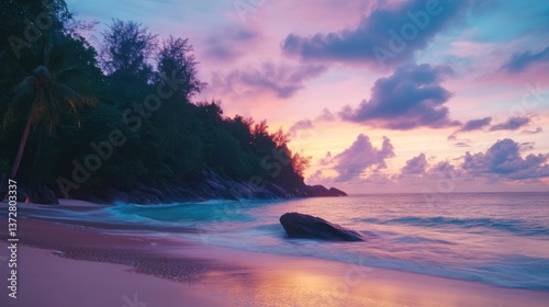 Serene Sunset on Tropical Beach
