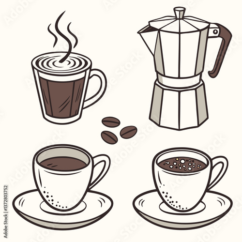 Realistic 3D Coffee Cup with Steam Rising and a Stylish Design