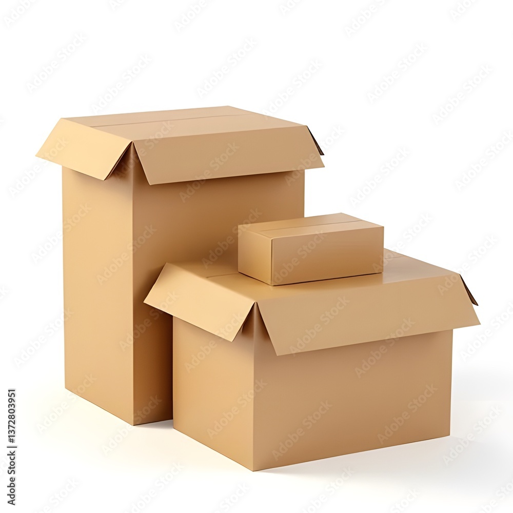 Cardboard Box Display with Open Flaps in a Tiered Arrangement Cardboard Box Display with Open Flaps in a Tiered Arrangement