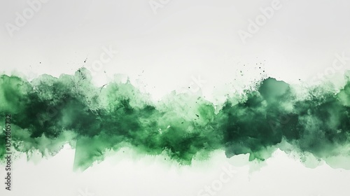 An abstract background with green watercolor stains. 3