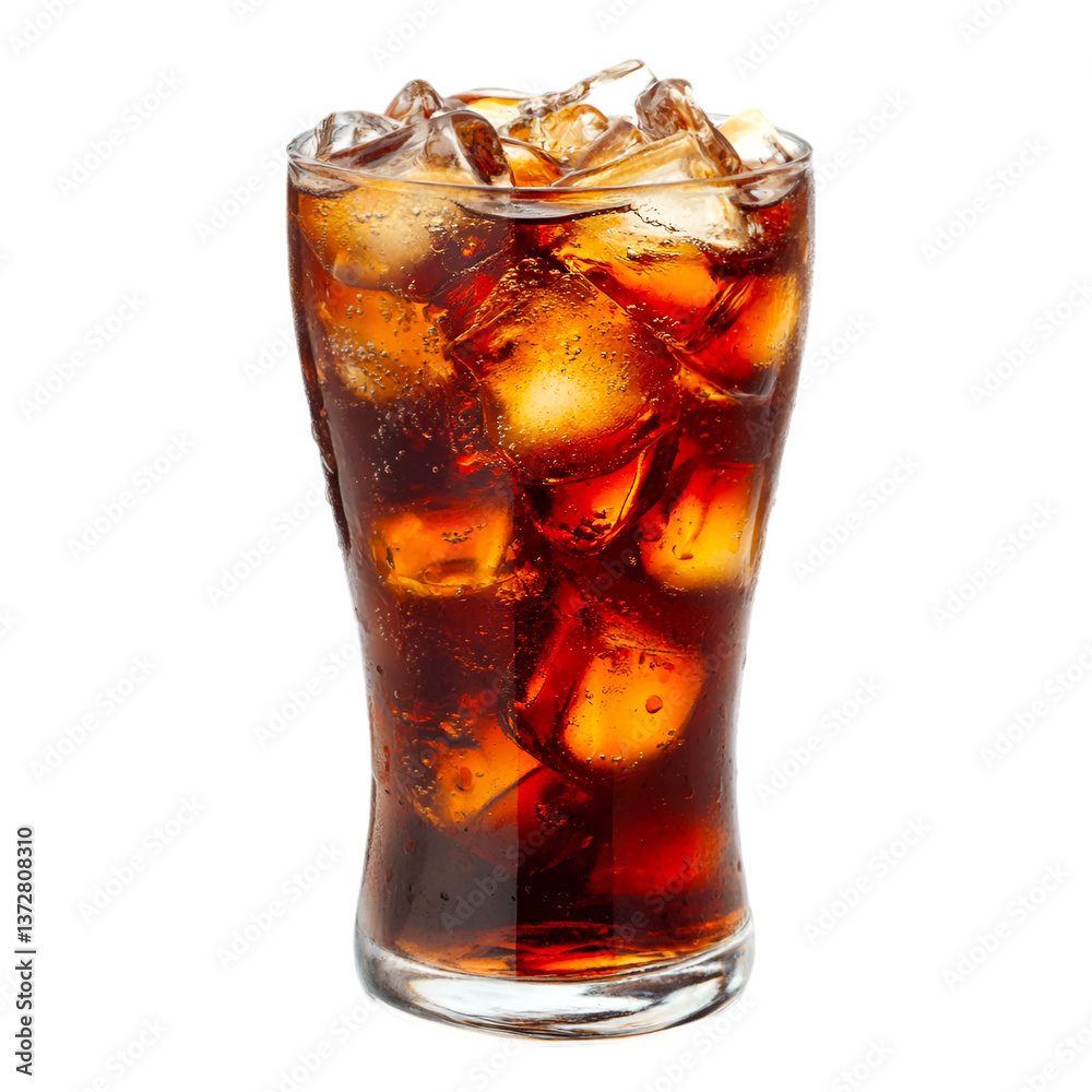 Refreshing Iced Cola Drink in Glass