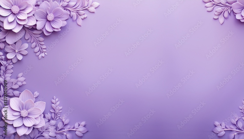 A light purple background with delicate floral patterns along the edges, creating an elegant A light purple background with delicate floral patterns along the edges, creating an elegant